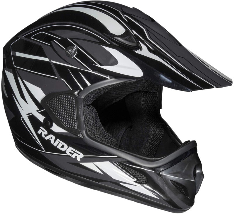 Raider 2121914 RX1 Black/Silver Medium Adult MX Off-Road Helmet - Image 1